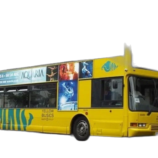 concept art, 3d render, yellow, double-decker transparent PNG cut-out