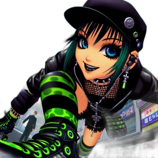 cyberpunk, cartoon, anime, 3d render transparent PNG cut-out