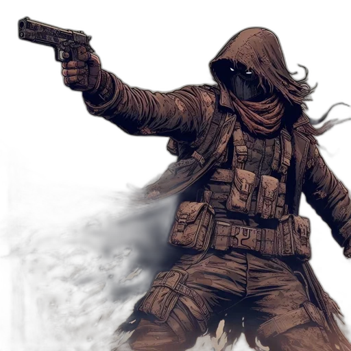 jacket, weapon, concept art, comic book art transparent PNG cut-out