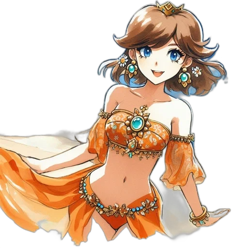 staff, dress, jewelry, flower transparent PNG cut-out