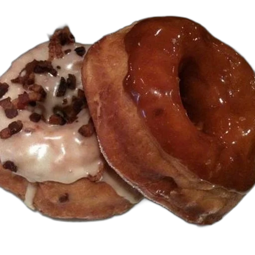food, two, glazed, donuts transparent PNG cut-out