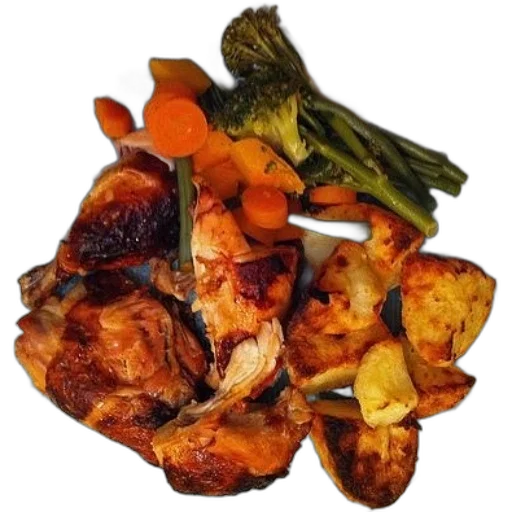 food, plate, chicken, potatoes transparent PNG cut-out