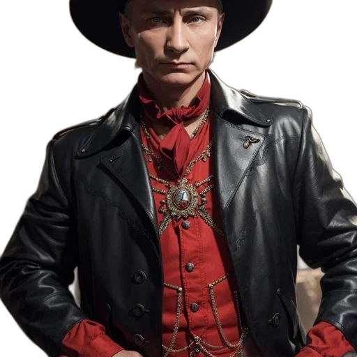 jacket, hat, face, staff transparent PNG cut-out