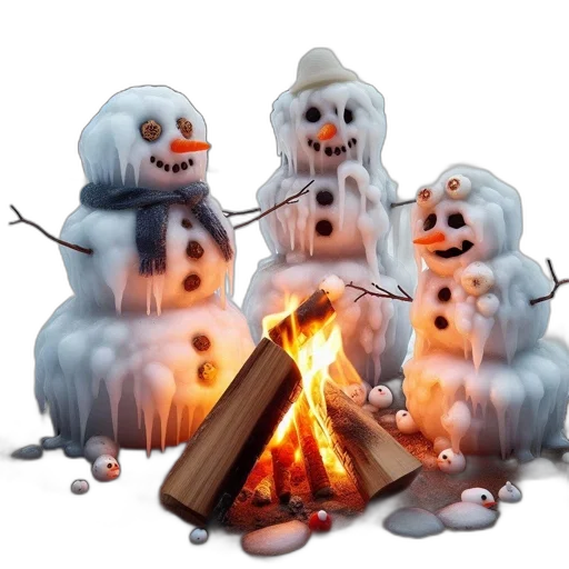 3d render, concept art, snow, fire transparent PNG cut-out