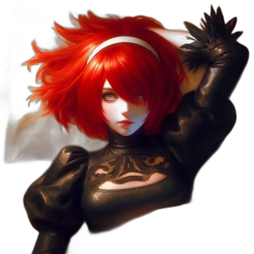 jacket, hair, mask, weapon transparent PNG cut-out