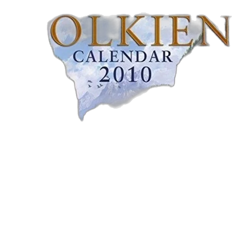 tolkien, calendar, 2010, features transparent PNG cut-out