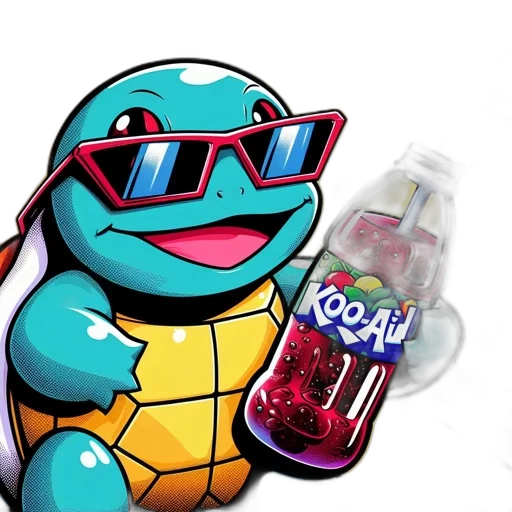 bottle, vaporwave, 3d render, concept art transparent PNG cut-out