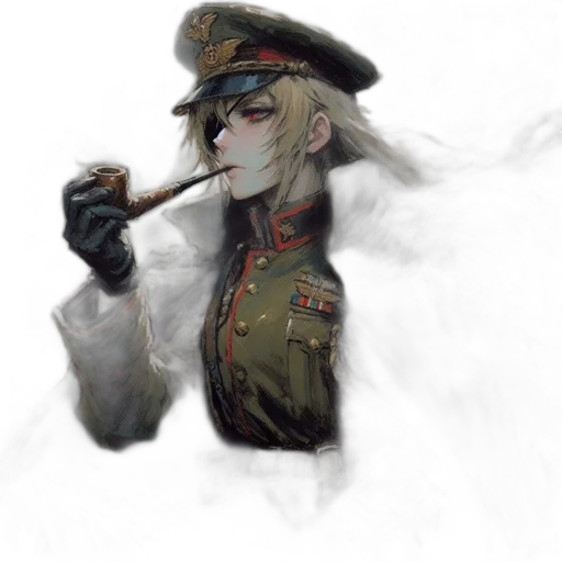 staff, weapon, hat, jacket transparent PNG cut-out