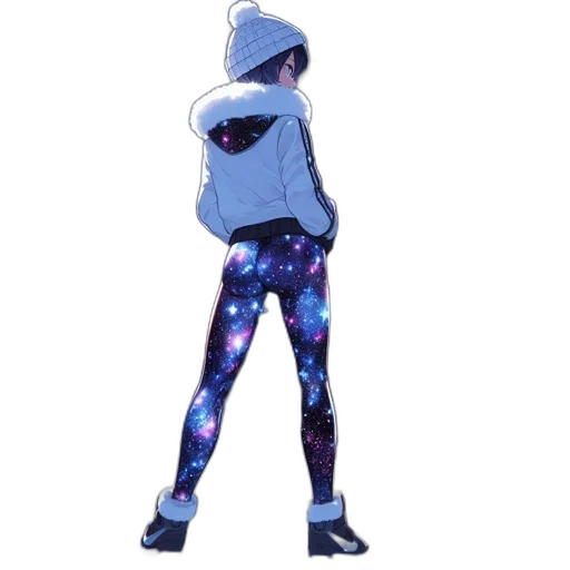 jacket, staff, robot, vaporwave transparent PNG cut-out