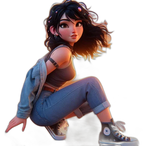 jacket, hair, face, weapon transparent PNG cut-out