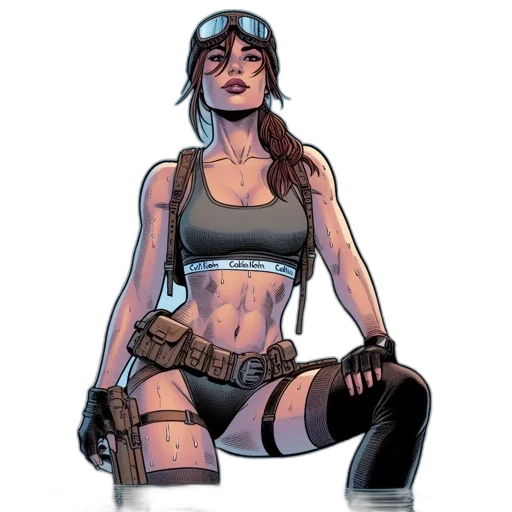 comic book art, concept art, cyberpunk, cartoon transparent PNG cut-out