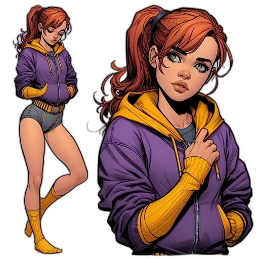 jacket, comic book art, concept art, cartoon transparent PNG cut-out