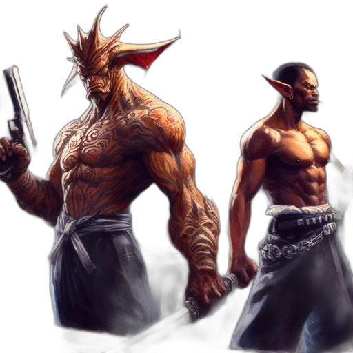 concept art, fantasy art, comic book art, cyberpunk transparent PNG cut-out