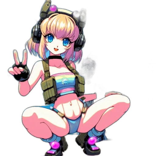 weapon, robot, jacket, staff transparent PNG cut-out