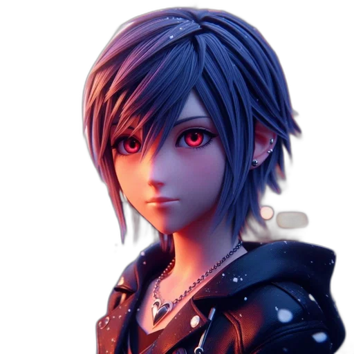 face, jacket, staff, 3d render transparent PNG cut-out