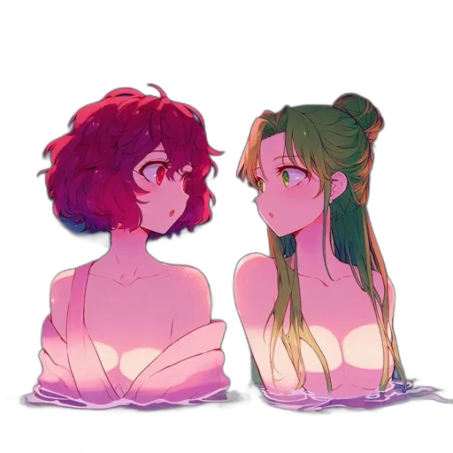 crown, hair, vaporwave, anime transparent PNG cut-out