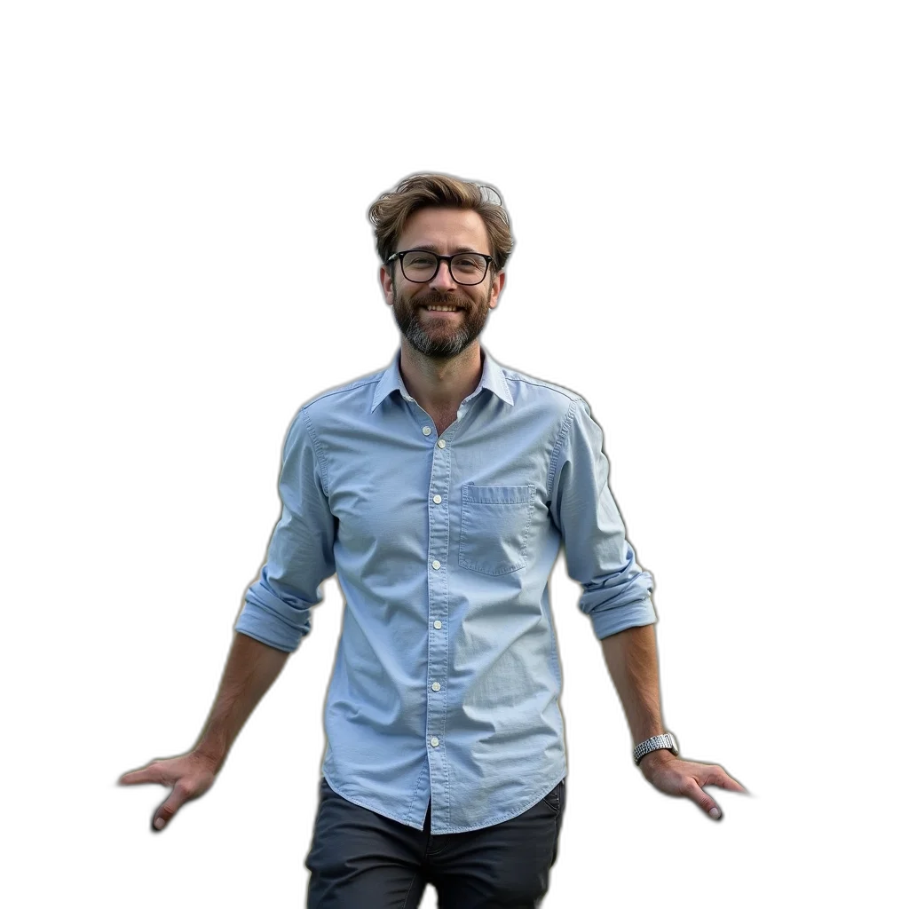 staff, jacket, robot, face transparent PNG cut-out
