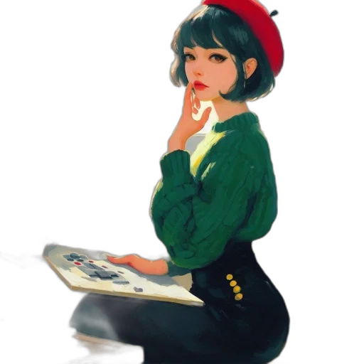 hat, staff, dress, face transparent PNG cut-out