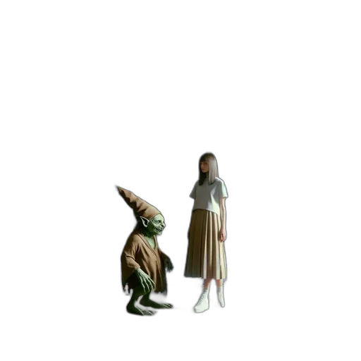 staff, creature, sword, dress transparent PNG cut-out