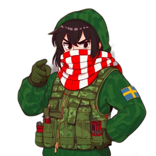 jacket, weapon, pixel art, anime transparent PNG cut-out