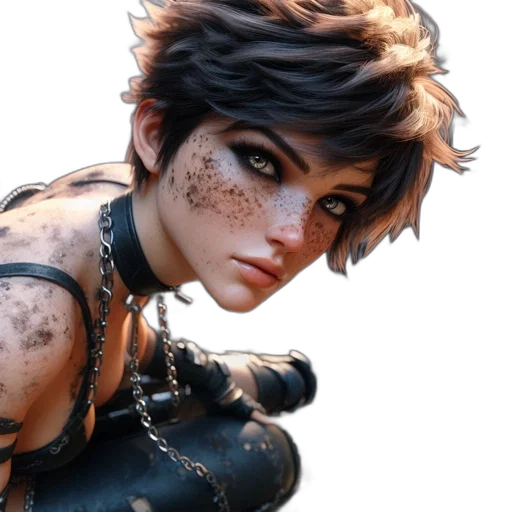 face, concept art, fantasy art, cyberpunk transparent PNG cut-out