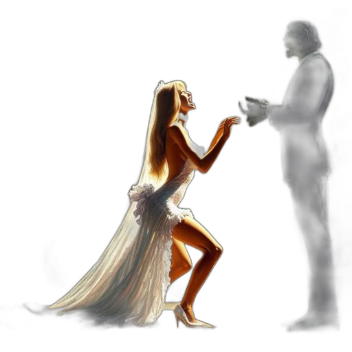 dress, robot, concept art, fantasy art transparent PNG cut-out