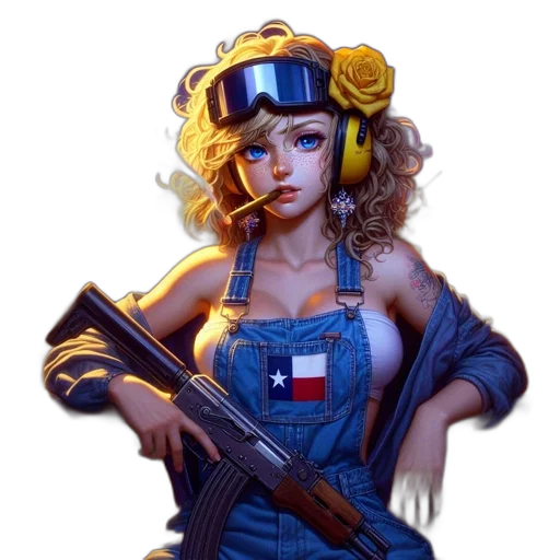 weapon, dress, staff, hat transparent PNG cut-out