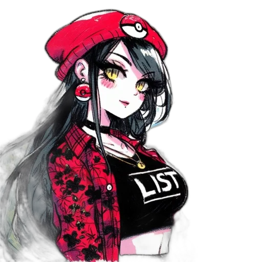 staff, hat, dress, anime transparent PNG cut-out