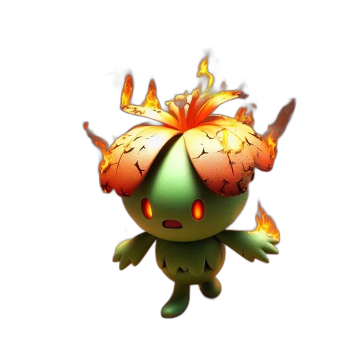 staff, creature, dragon, flower transparent PNG cut-out
