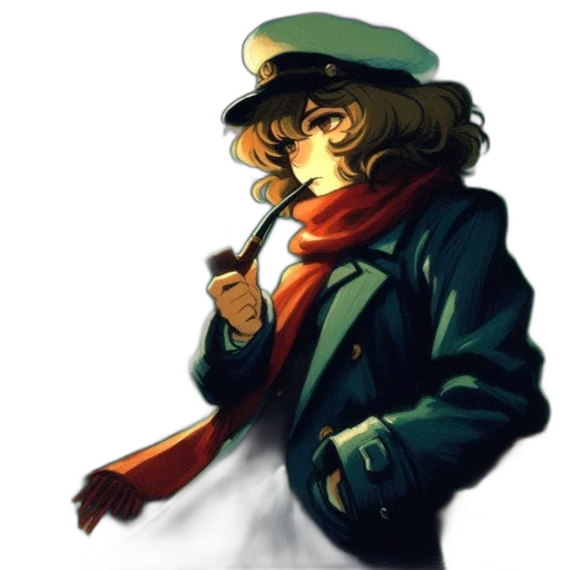 jacket, staff, hat, face transparent PNG cut-out