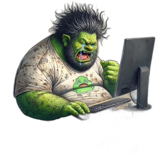 concept art, cluttered, desk, large transparent PNG cut-out