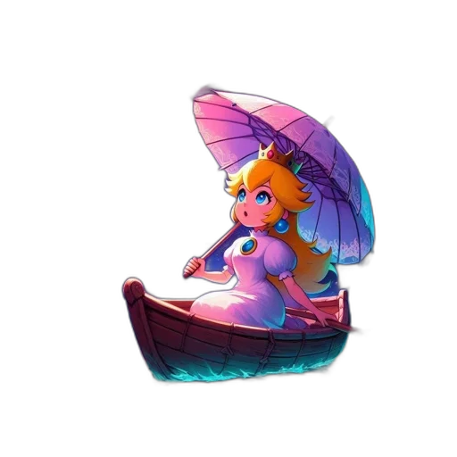 umbrella, crown, dress, staff transparent PNG cut-out