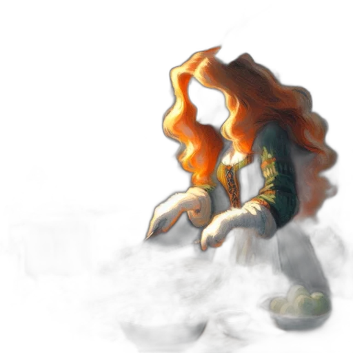 dragon, hair, crown, jacket transparent PNG cut-out