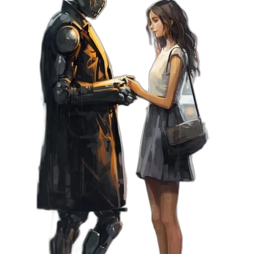 robot, dress, mask, concept art transparent PNG cut-out
