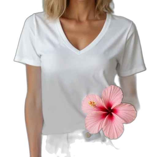 dress, photorealistic, white, hibis transparent PNG cut-out