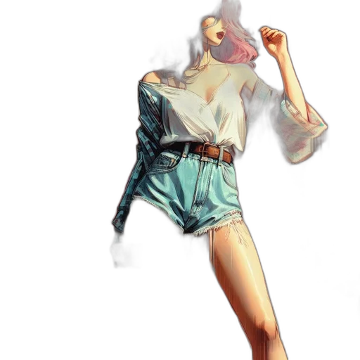 jacket, dress, weapon, staff transparent PNG cut-out