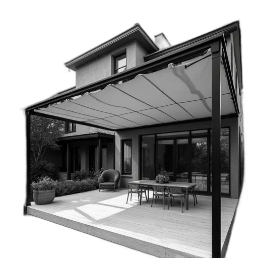 umbrella, building, 3d render, photorealistic transparent PNG cut-out