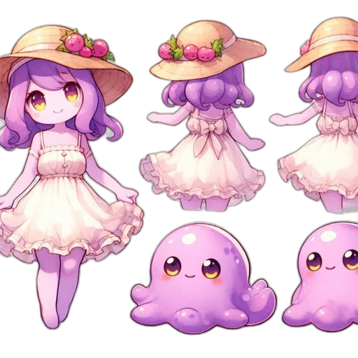 hat, dress, creature, concept art transparent PNG cut-out