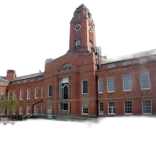 building, red-brick, clock, tower transparent PNG cut-out