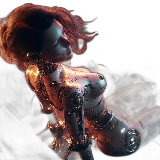 robot, weapon, concept art, 3d render transparent PNG cut-out