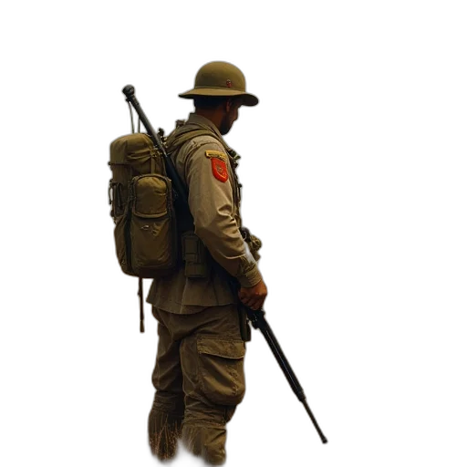 staff, weapon, jacket, hat transparent PNG cut-out