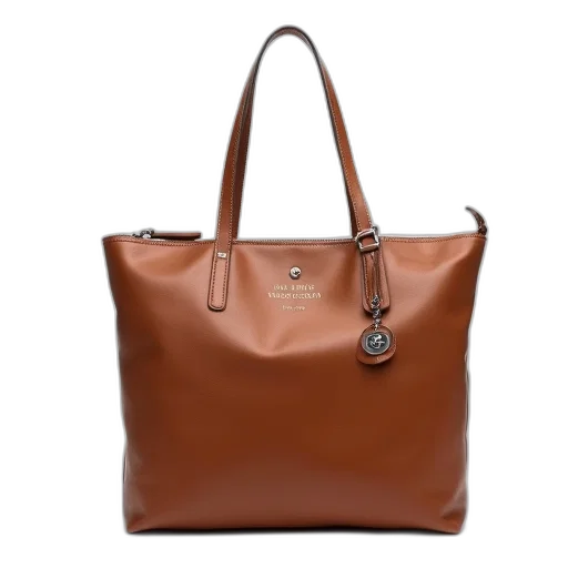earth tones, brown, leather, tote transparent PNG cut-out