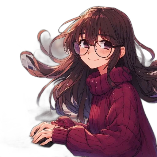 jacket, hair, face, flower transparent PNG cut-out