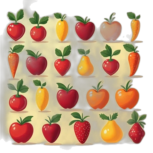food, crown, 3d render, photorealistic transparent PNG cut-out