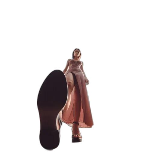 dress, shoes, umbrella, staff transparent PNG cut-out