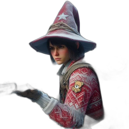 staff, hat, jacket, sword transparent PNG cut-out