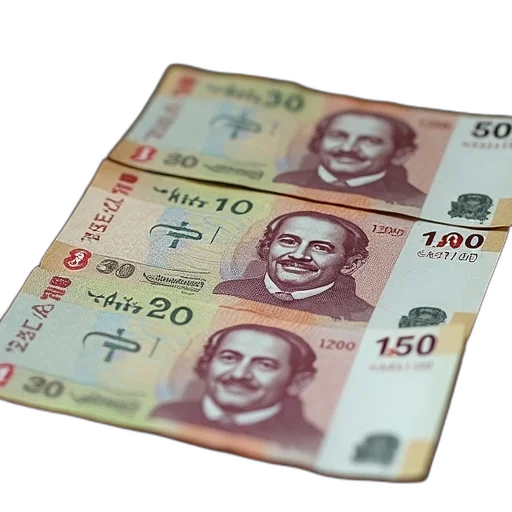 3d render, many, bills, iraqi transparent PNG cut-out