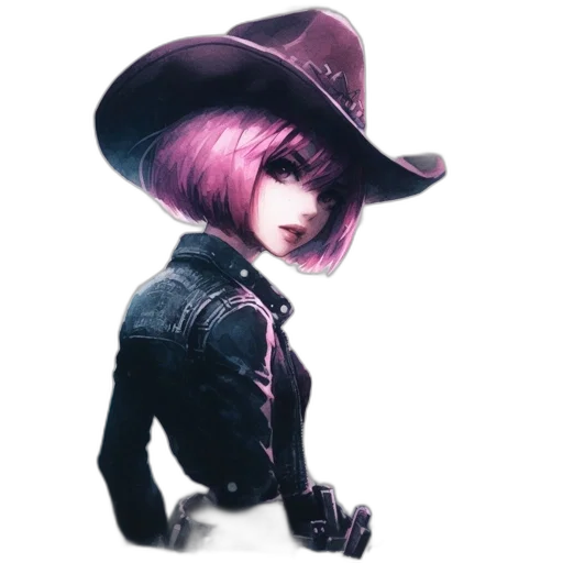 hat, jacket, staff, weapon transparent PNG cut-out