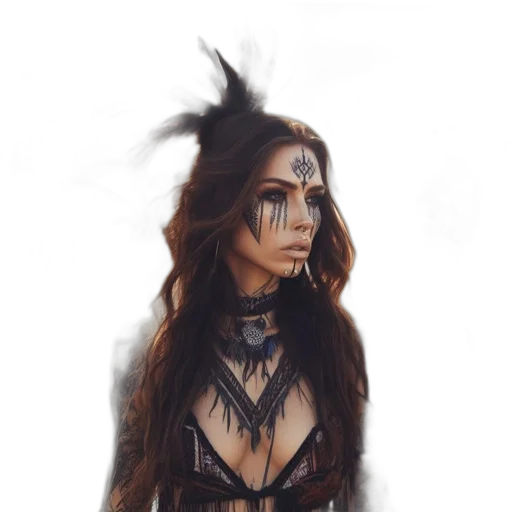 mask, face, hair, jewelry transparent PNG cut-out