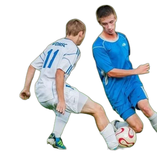 photorealistic, two, soccer, players transparent PNG cut-out
